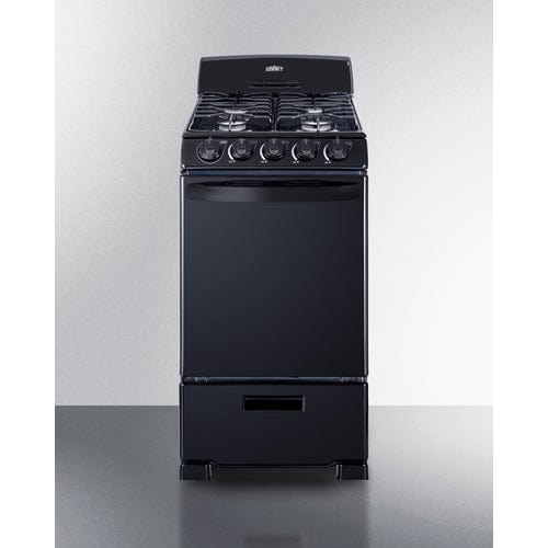 Summit Natural Gas Range/Stove Summit RG201B | 20" Wide Gas Range