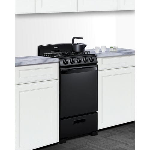 Summit Natural Gas Range/Stove Summit RG201B | 20" Wide Gas Range