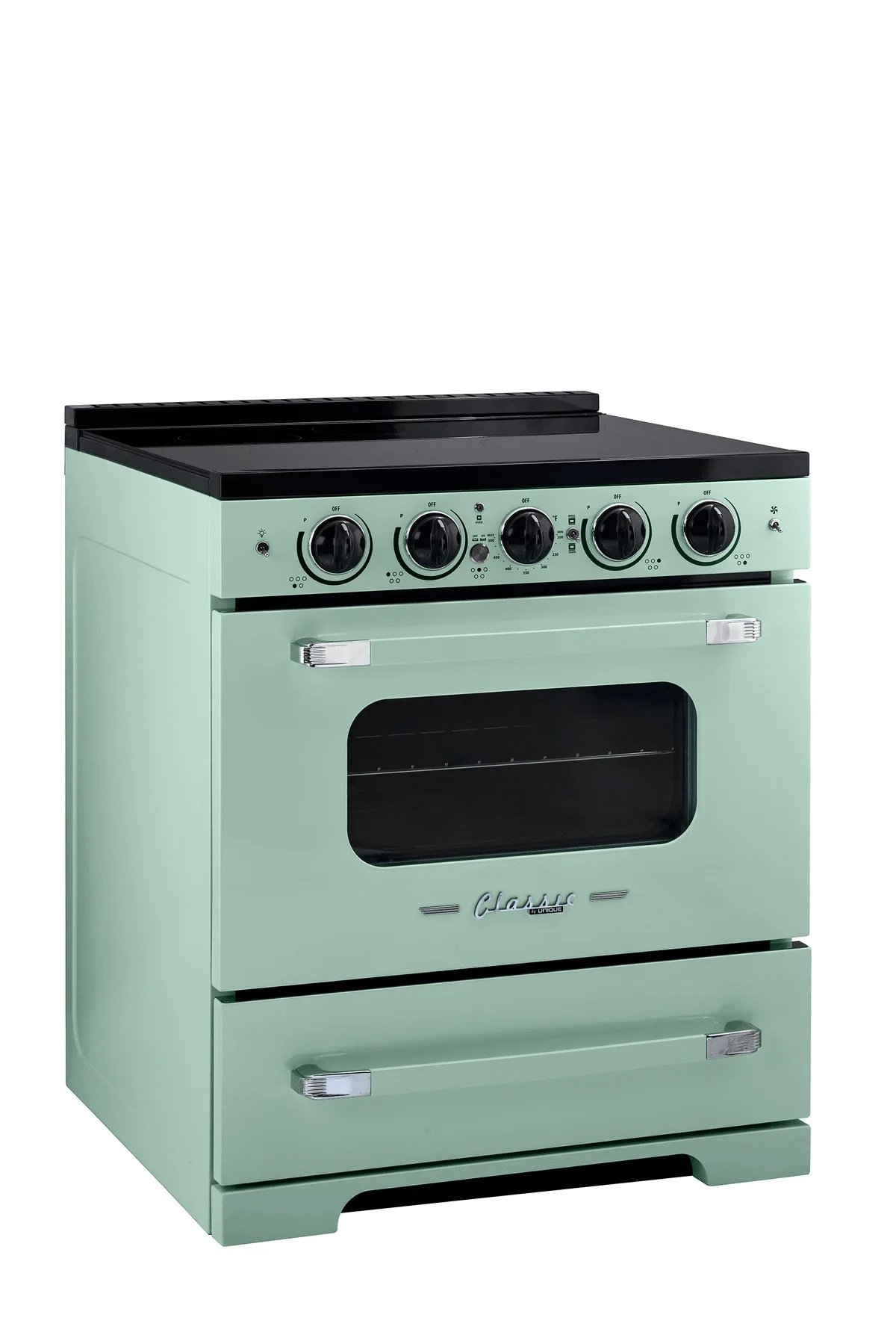 Summit Induction Range Unique UNQ-30CR IC LG | 30" Classic Retro Induction Range Summer Mint Green