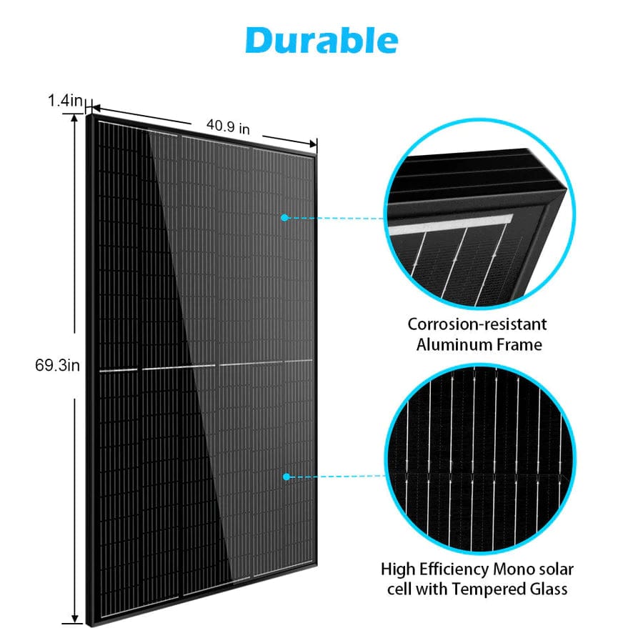 Sungold Power Solar Panels 370W Mono Black Perc Solar Panel Full Pallet (32 Panels)