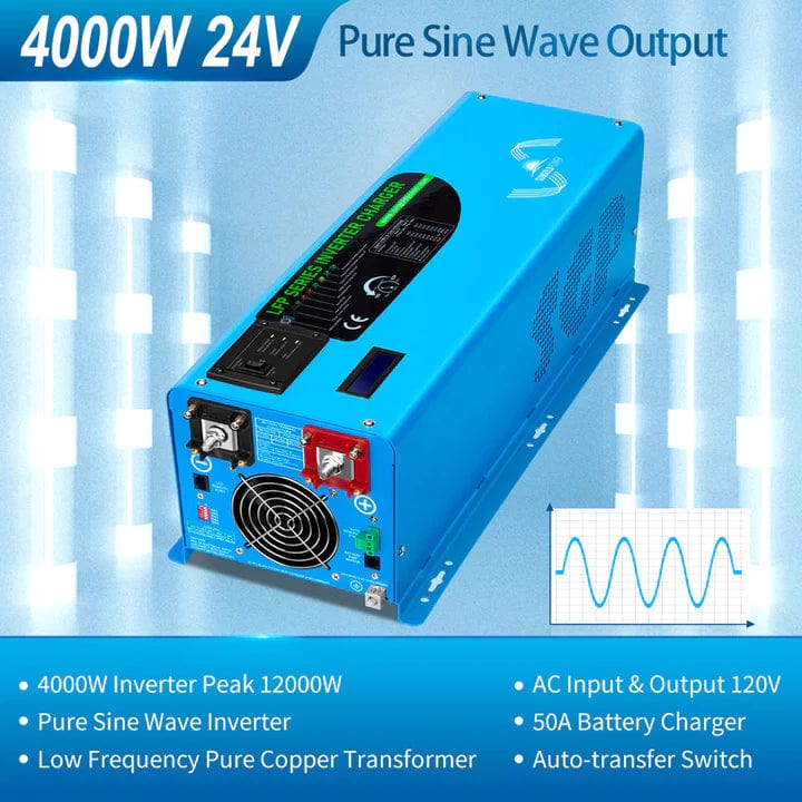 Sungold Power Solar Charge Controllers and Inverters 4000W DC 24V Pure Sine Wave Inverter With Charger - Free Shipping!