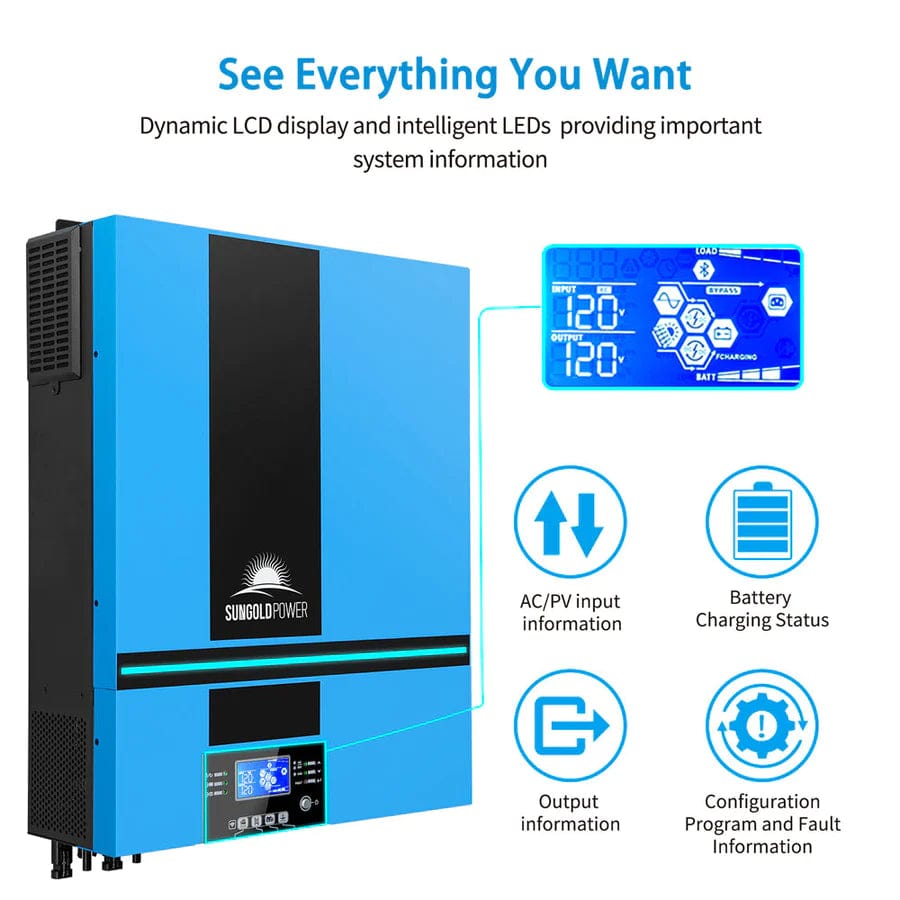 Sungold Power Solar Charge Controllers and Inverters 6500W 48V Solar Charge Inverter Parallel + Wifi Monitor Ul1741 Standard - Free Shipping!