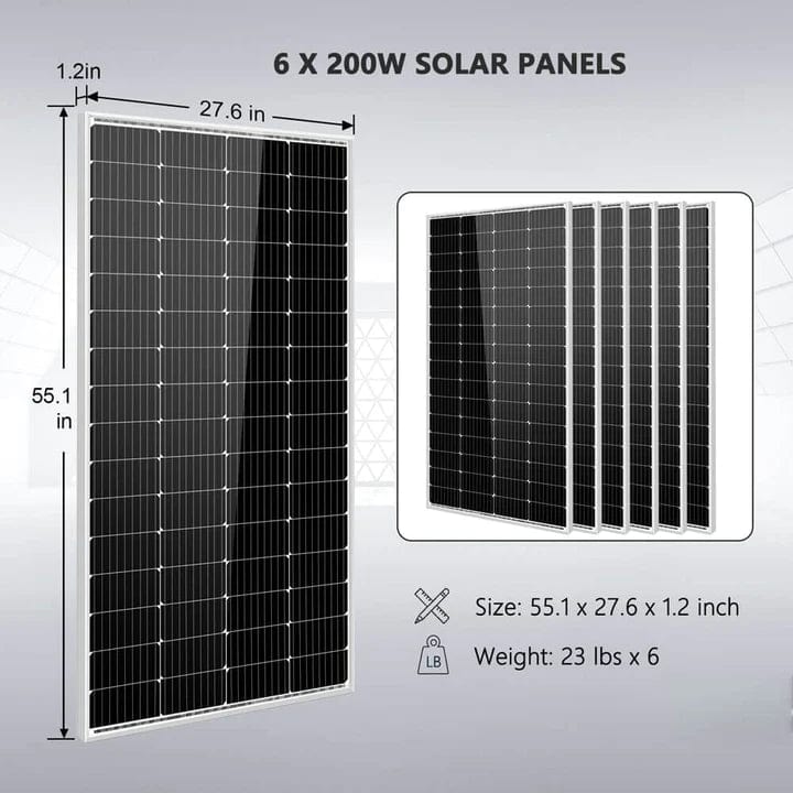 Sungold Power Off-Grid Solar Kit 5000W 48VDC 120V 5.1KWH Powerwall Battery 6 X 200 Watts Solar Panels SGM-5K5E - Free Shipping!