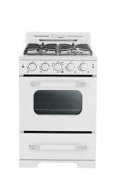Unique Natural Gas Range/Stove Classic Retro by Unique 24” Convection Gas Range (Electronic Ignition) UGP-24CR W (White)