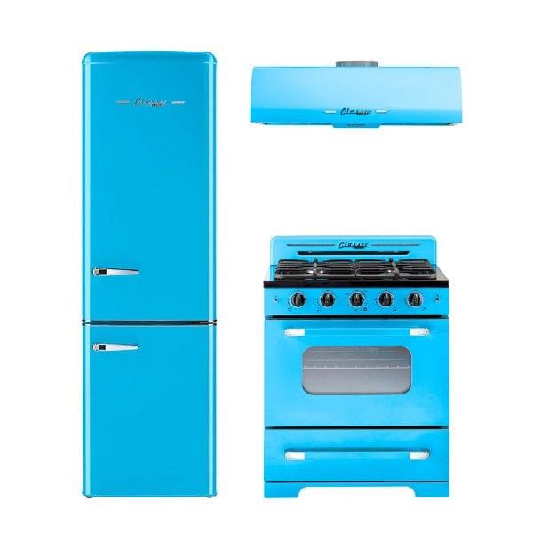 Unique Natural Gas Range/Stove Classic Retro Unique 30" Convection Gas Range (Electronic Ignition) in Robin Egg Blue UGP-30CR RB