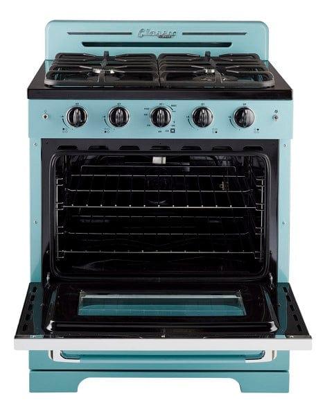 Unique Natural Gas Range/Stove Classic Retro Unique 30" Convection Gas Range (Electronic Ignition) in Turquoise UGP-30CR T
