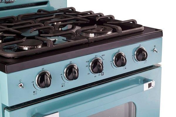 Unique Natural Gas Range/Stove Classic Retro Unique 30" Convection Gas Range (Electronic Ignition) in Turquoise UGP-30CR T