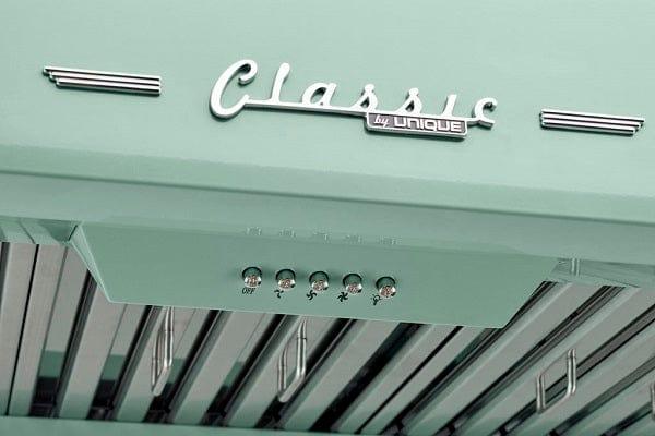 Unique Range Hoods Classic Retro Unique 30" Range Hood in Mint Green UGP-30CR RH LG