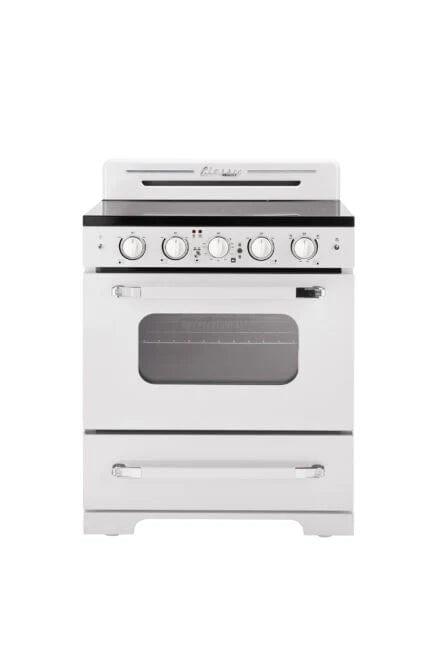 Unique Propane Range /Stove Unique 30' Classic Retro Marshmallow White Electric Ceramic Top Range UGP-30CR EC W