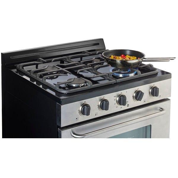 Unique Propane Range /Stove Unique 30" Propane Range Battery Ignition Variable BTU Sealed Burners Cast Iron Grates Window UGP-30G OF2 S/S
