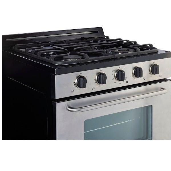 Unique Propane Range /Stove Unique 30" Propane Range Battery Ignition Variable BTU Sealed Burners Cast Iron Grates Window UGP-30G OF2 S/S