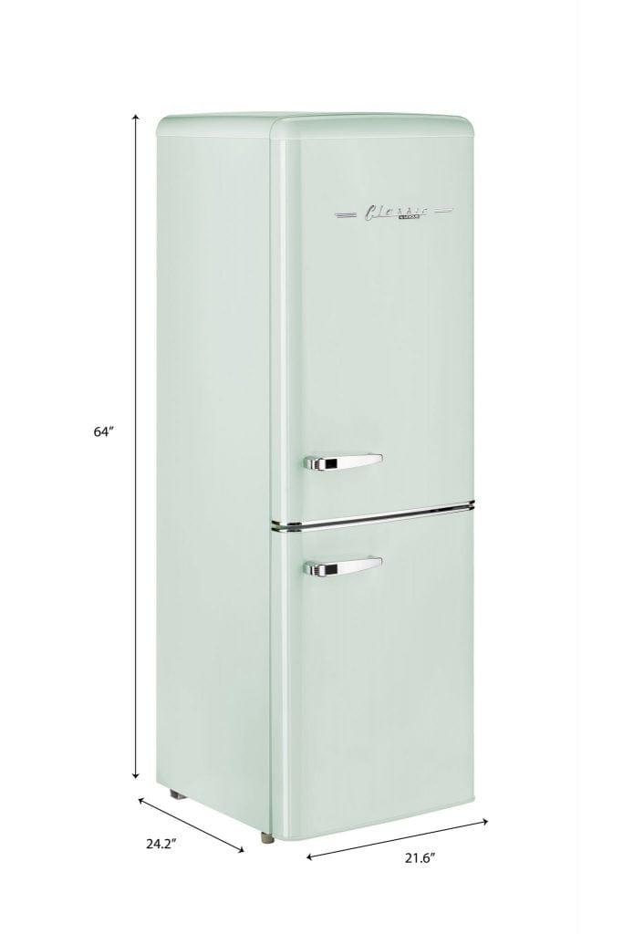 Unique Unique Appliances Unique 7 cu/ft Retro Bottom Mount Refrigerator UGP-215L LG AC  (Light Green)