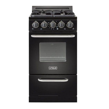 Unique Propane Range /Stove Unique Classic 20" Propane Range Battery Ignition Variable BTU sealed burners Cast iron grates Window UGP-20G OF1 B