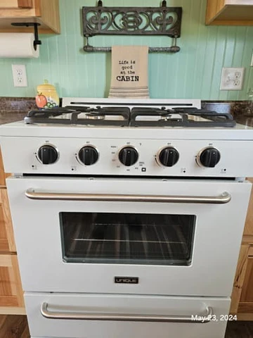 Customer photo of a Unique 30" propane range in a kitchen setting