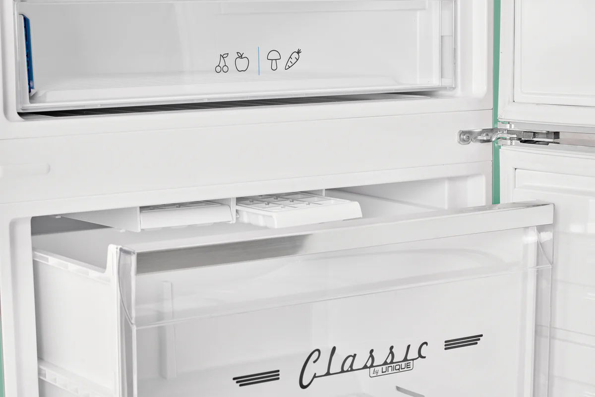 Unique UNQ-455L T AC | 455L Ocean Mist Turquoise Bottom Mount Refrigerator