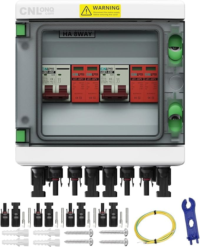Ben's Deals Circuit Breaker 2 Strings Solar Disconnect Switch 32 Amp DC 500V Circuit Breaker| 2 In 2 Out
