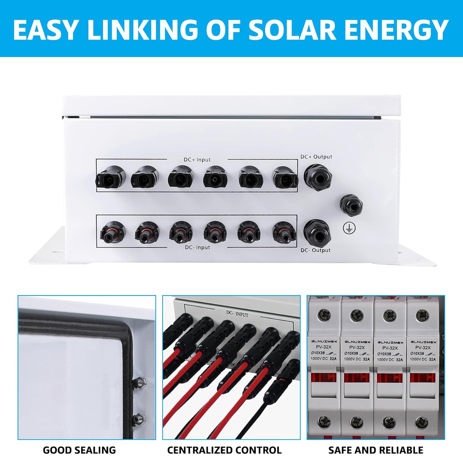 Ben's Deals Circuit Breaker 6 String Metal Solar Combiner Box | 20A Rated Current Fuse - In Store Offer Only