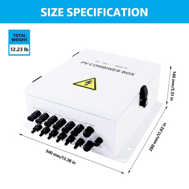Ben's Deals Circuit Breaker 6 String Metal Solar Combiner Box | 20A Rated Current Fuse - In Store Offer Only