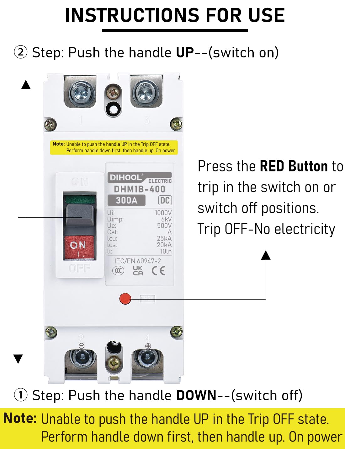 Ben's Deals Solar Power Kits Dihool 300 DC Battery Bank Disconnect Breaker