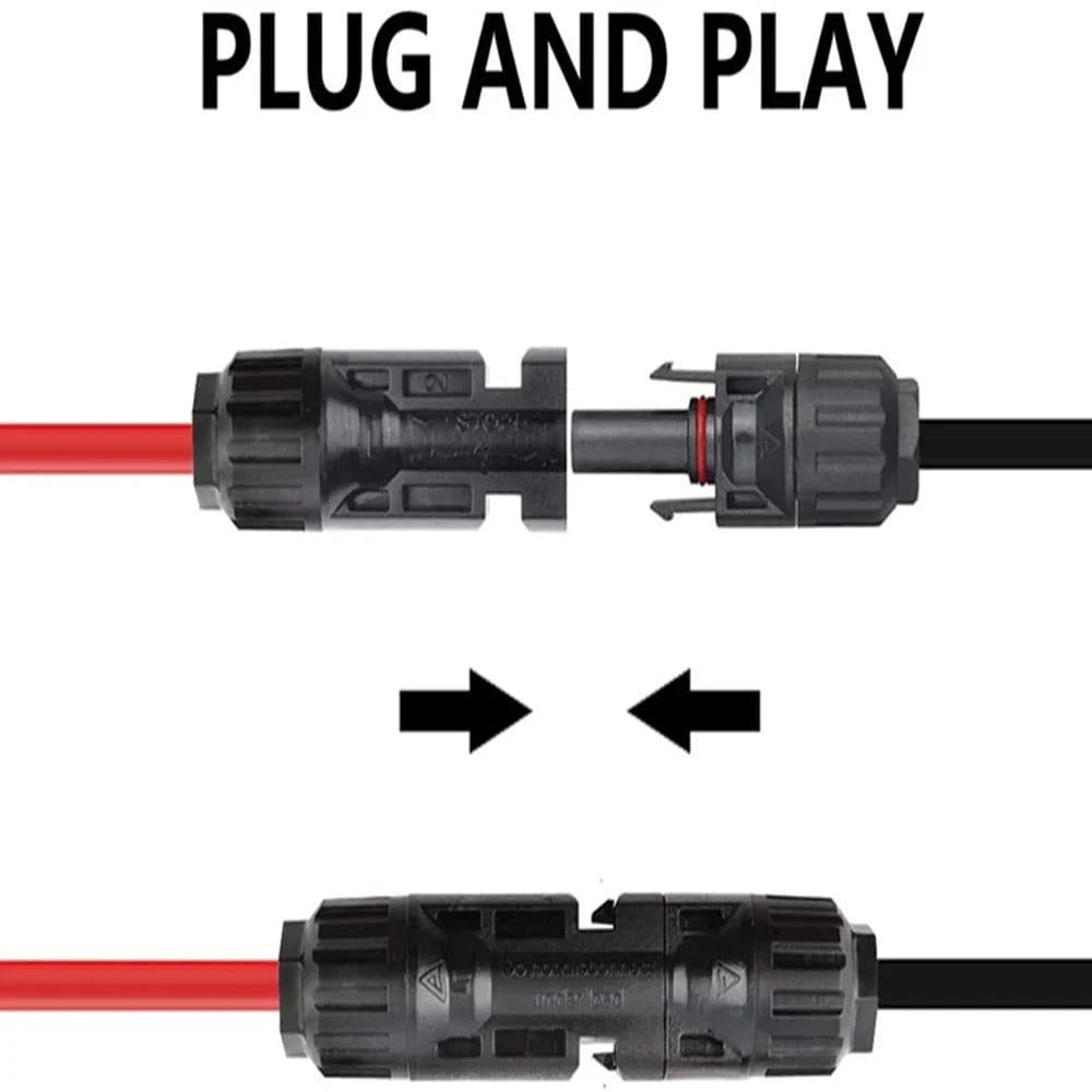 Ben's Deals Solar Accessories Eco-Worthy 12AWG 16.4FT Solar Extension Cables Wires with Female and Male MC4 Connectors