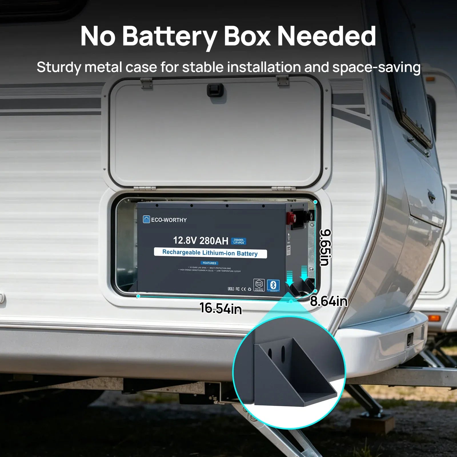 Ben's Deals Eco-Worthy 12V 280Ah Metal Case LiFePO4 Lithium Battery With Bluetooth and low-temp protection