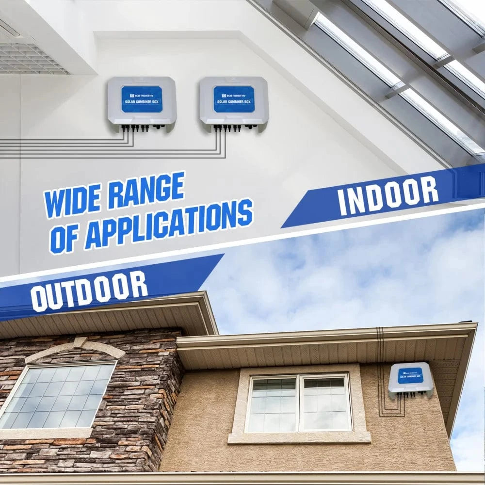 Ben's Deals Solar Accessories Eco-Worthy Upgraded 6 String PV Combiner Box with 25A Current Fuse & 125A Circuit Breaker