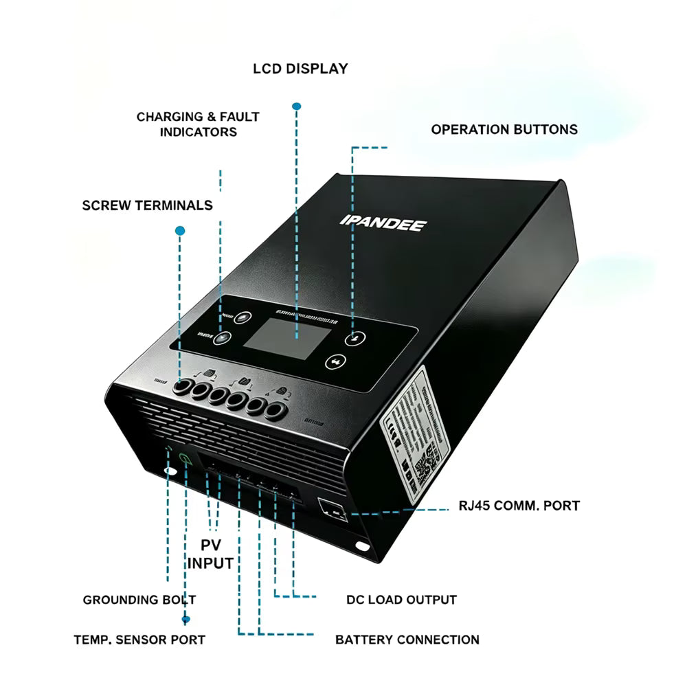 Ben's Deals Solar Charge Controllers and Inverters Ipandee 12V/24V/36V/48V Auto MPPT 60A Solar Charge Controller - In Store Offer Only