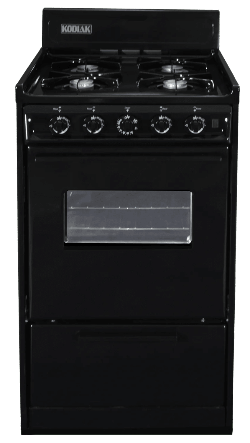 Ben&#39;s Deals Propane Range /Stove Kodiak 20&quot; Propane Range (Black) - Battery Ignition with Viewing Window