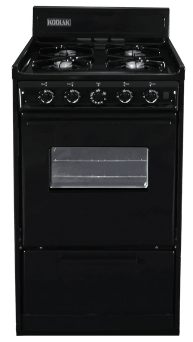 Ben's Deals Propane Range /Stove Kodiak 20" Propane Range (Black) - Battery Ignition with Viewing Window