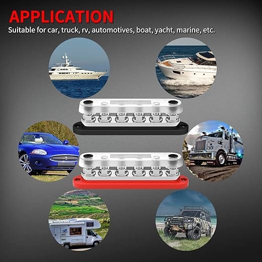 Ben&#39;s Deals Solar Power Kits One Pair Solar DC Busbars 300A 48v Rated Black and Red