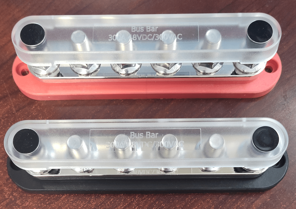 Ben&#39;s Deals Solar Power Kits One Pair Solar DC Busbars 300A 48v Rated Black and Red