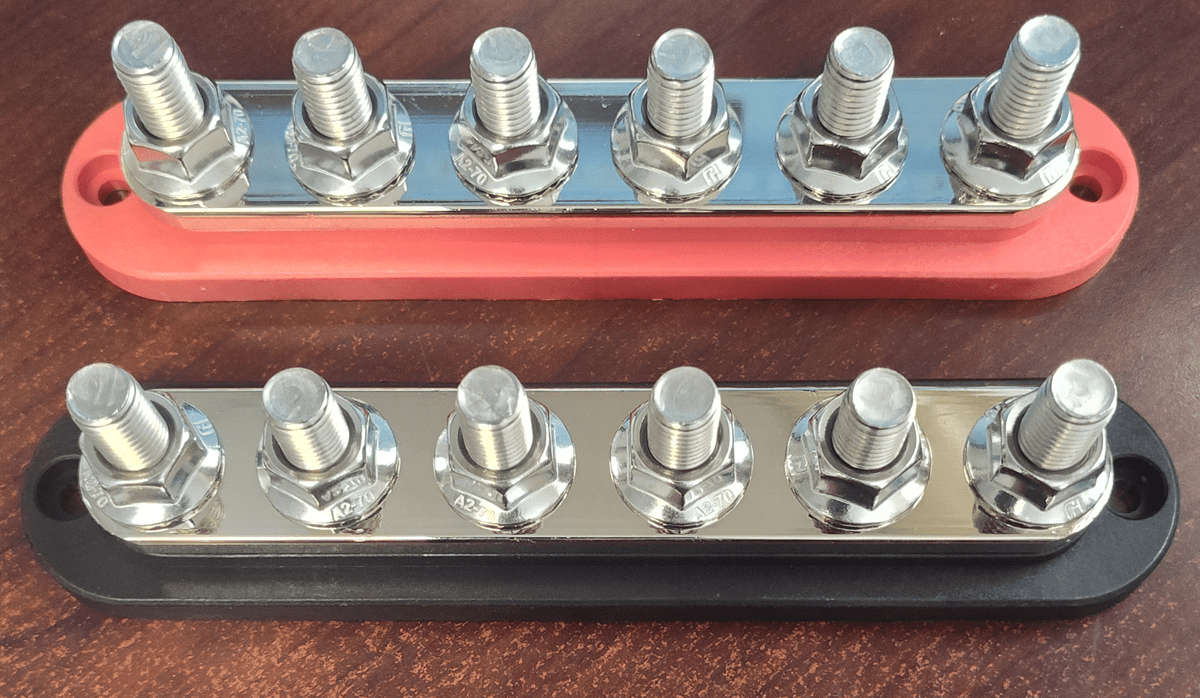Ben&#39;s Deals Solar Power Kits One Pair Solar DC Busbars 300A 48v Rated Black and Red