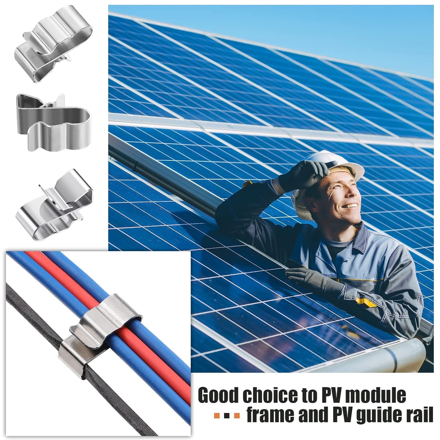 Ben's Deals Solar Accessories PV Cable Wire Clamps 50pcs panel frame clamps
