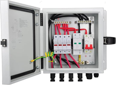 Ben's Deals Solar Accessories PV Combiner Box | 4 String Metal Solar Combiner Box with 15A Fuse