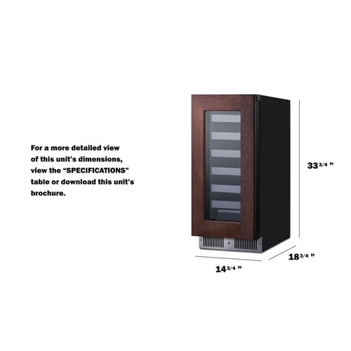 Ben's Deals Summit SDHW1532PNRLHD 15" Wide Built-In Wine Cellar