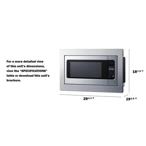 Ben's Deals Summit SMBI27TK30 30" Wide Built-In Microwave (Trim Kit Included)
