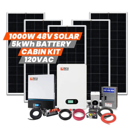 Ben's Discount Supply Solar Power Kits 1000W 48V 120VAC Complete Solar Power Kit w/Hybrid Inverter -  FREE SHIPPING!