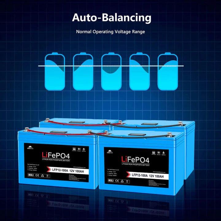 Ben's Discount Supply Solar Batteries 12V 100AH LiFePO4 Deep Cycle Lithium Battery / Bluetooth /Self-Heating / IP65 - Free Shipping!