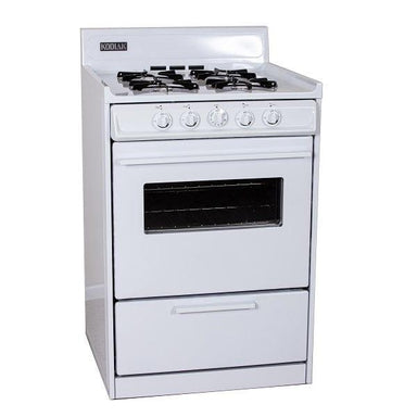 Ben's Discount Supply Propane Range /Stove Kodiak 24" Propane Range (White) - Battery Ignition with Viewing Window WLM610-PV