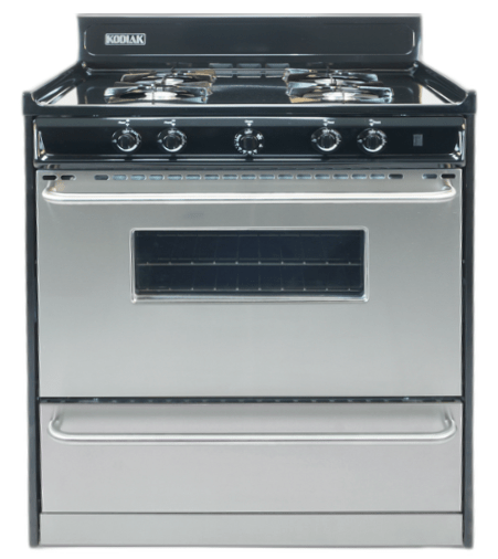 Ben's Discount Supply Propane Range /Stove Kodiak 30" Propane Range (Black w/Stainless Steel Front) Battery Ignition with Viewing Window TLM210-BPV