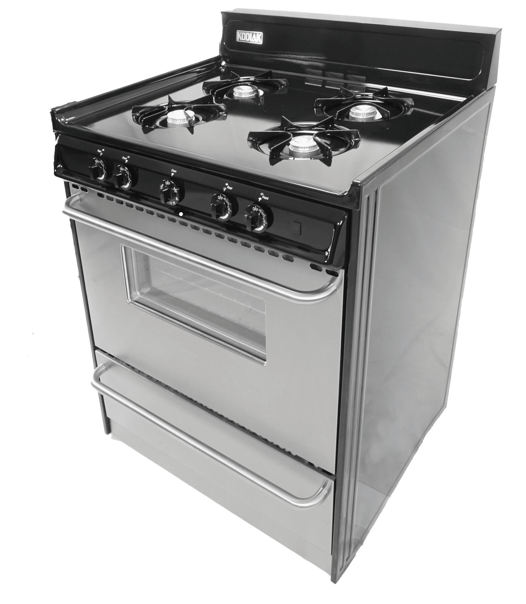 Ben's Discount Supply Propane Range /Stove Kodiak 30" Propane Range (Black w/Stainless Steel Front) Battery Ignition with Viewing Window TLM210-BPV