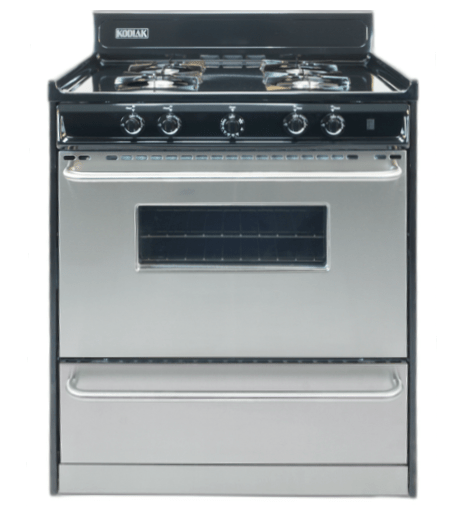 Ben's Discount Supply Propane Range /Stove Kodiak 30" Propane Range (Black w/Stainless Steel Front) Battery Ignition with Viewing Window TLM210-BPV