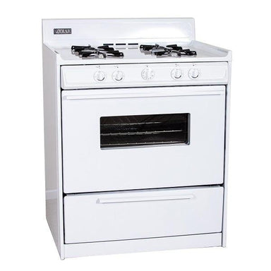 Ben's Discount Supply Propane Range /Stove Kodiak 30" Propane Range (White) - Battery Ignition with Viewing Window WLM210-PV