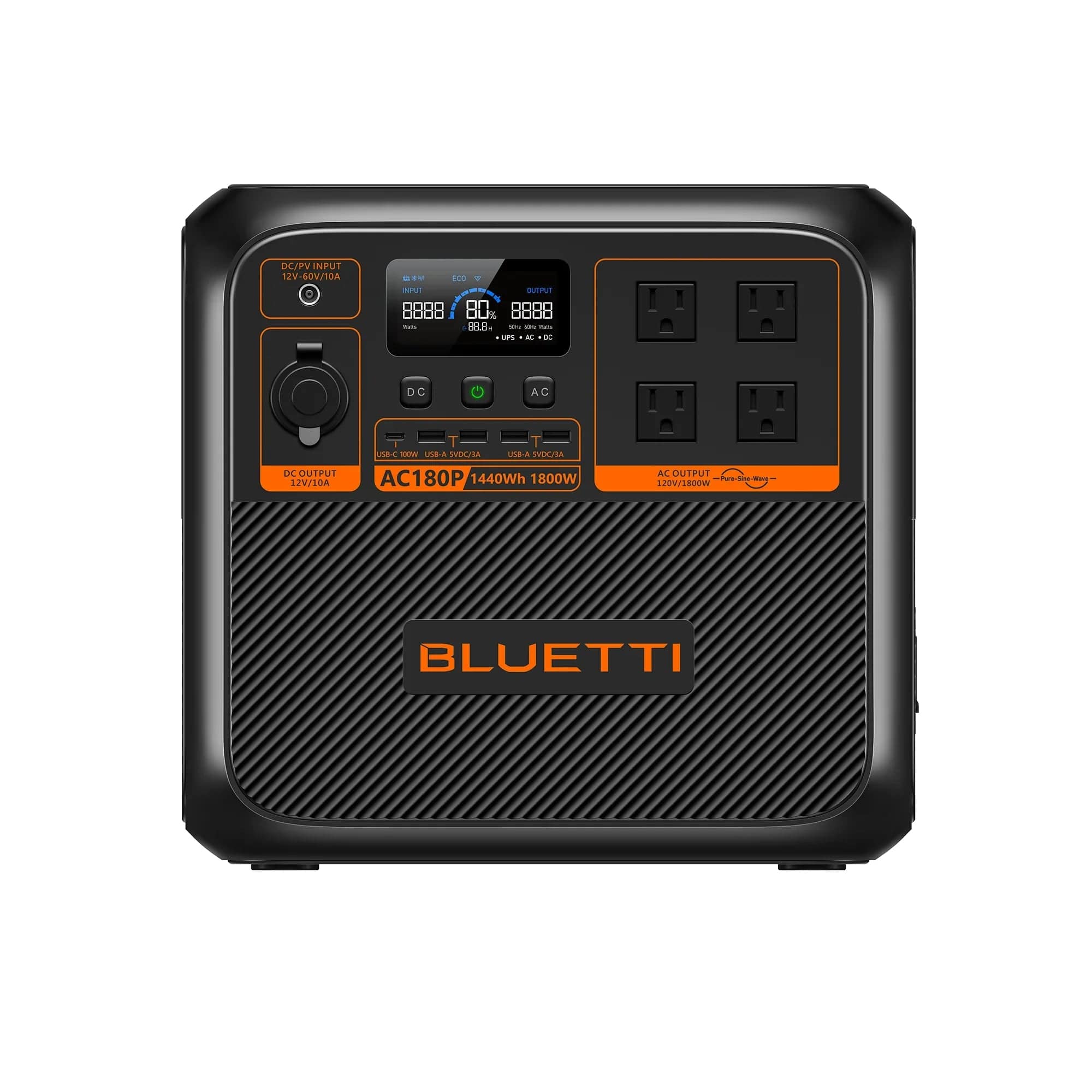 Bluetti Power Station Bluetti AC180P Solar Portable Power Station | 1,800W 1,440Wh