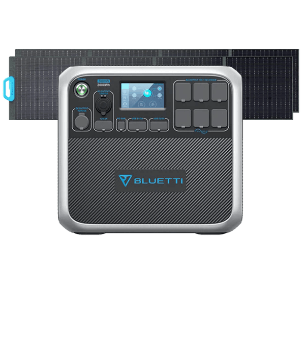 Bluetti Power Station AC200P+2*PV200 | 2000W 2000Wh 400W Solar Kit Bluetti AC200P Portable Power Station | 2,000W 2,000Wh