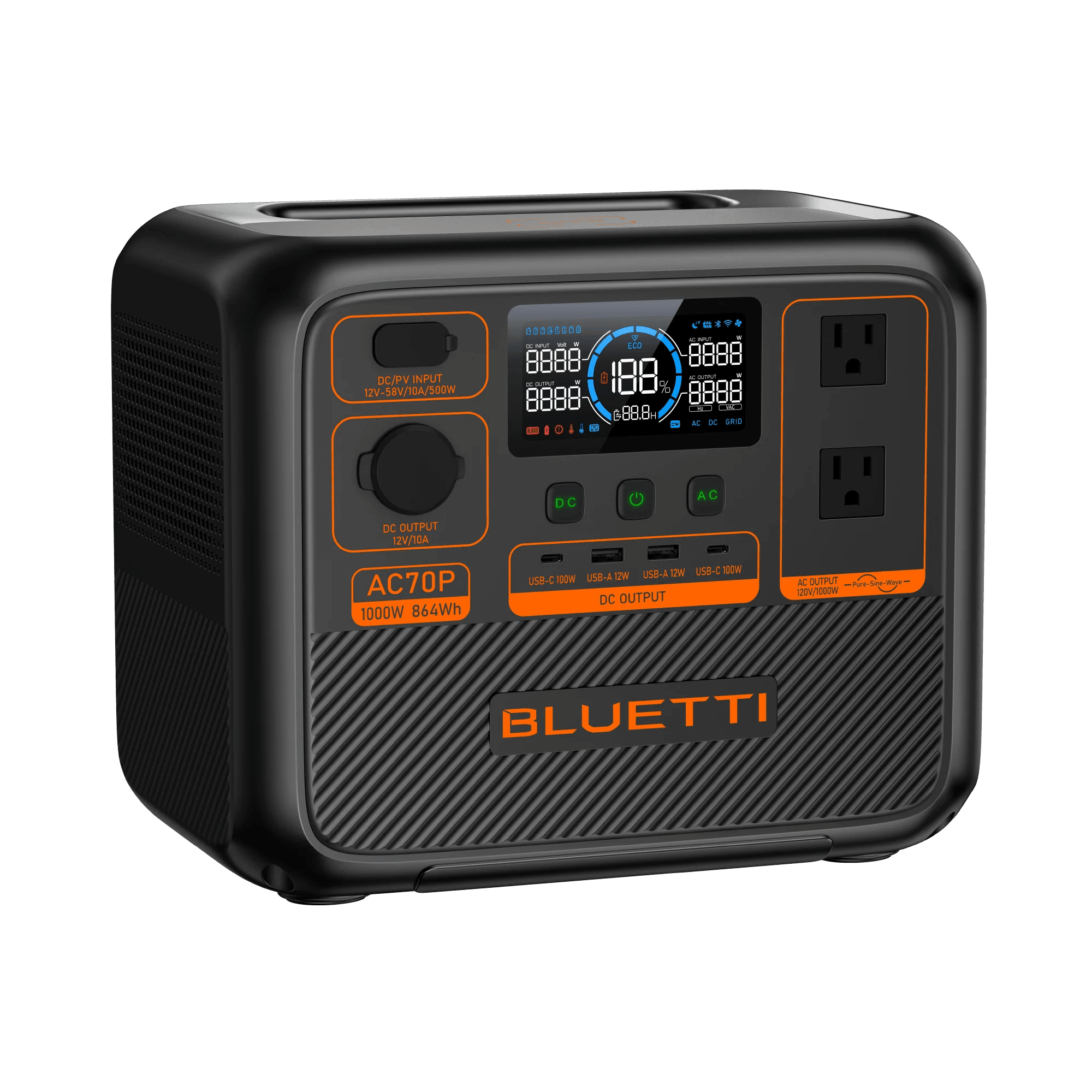 Bluetti Power Station Bluetti AC70P Portable Power Station | 1000W 864Wh