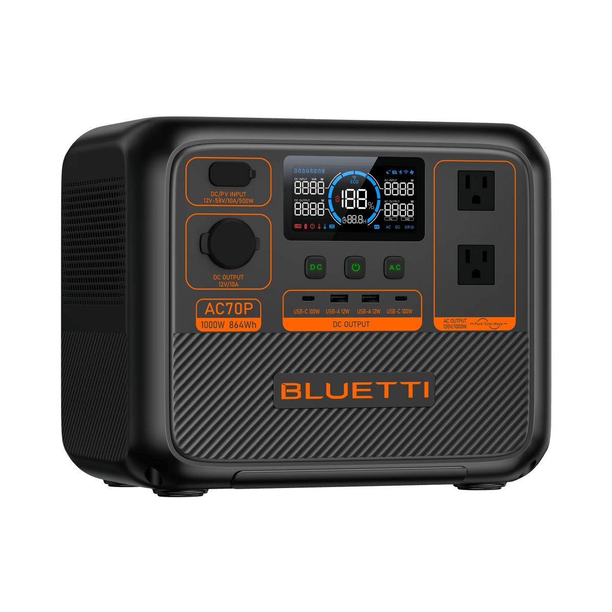 Bluetti Power Station Bluetti AC70P Portable Power Station | 1000W 864Wh