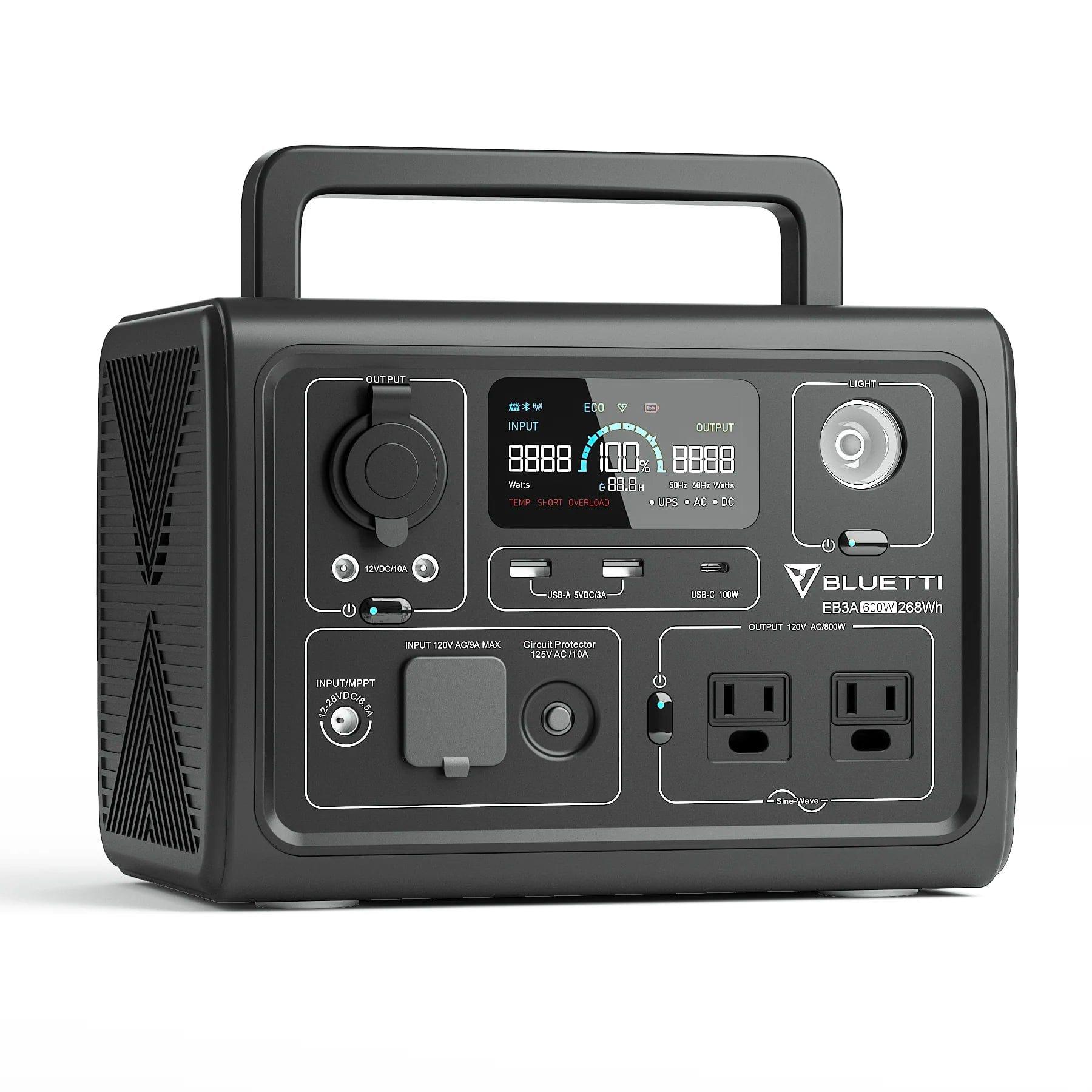 Bluetti EB3A Portable Power Station | 600W 268Wh — Ben's Deals