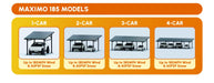 Chiko Solar Solar Panels Chiko Maximo 185 Steel Solar Carport/Gazebo | 2-Car