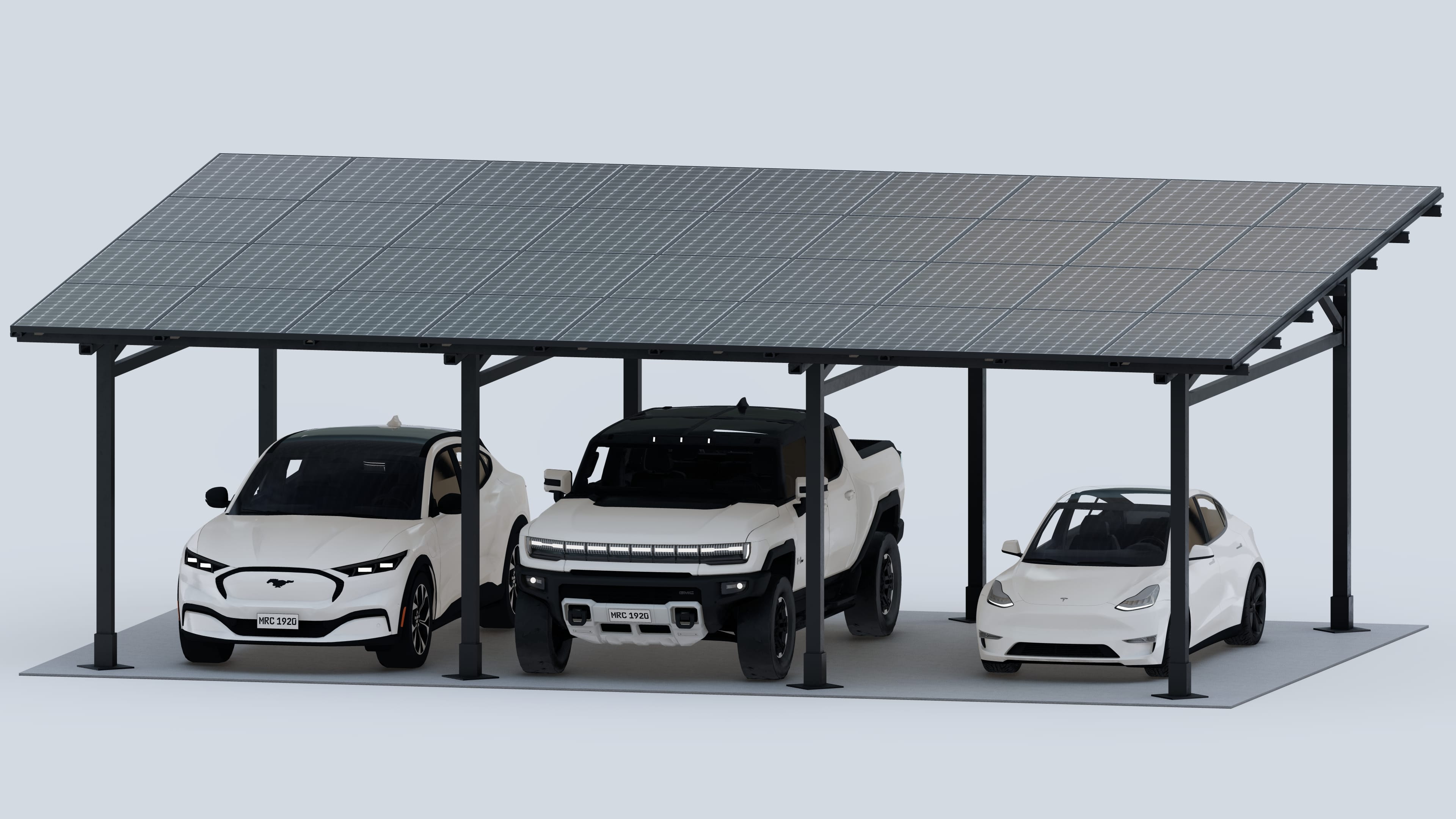 Chiko Solar Solar Panels Chiko Maximo 185 Steel Solar Carport/Gazebo | 3-Car
